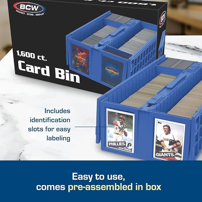 BCW Collectible Card Bin – (Single, Blue) | Holds up to 1600 Cards | Plastic Storage Box for Pokémon, MTG & Sports Cards - Image 4