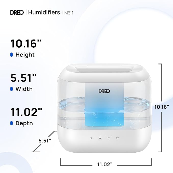Dreo Humidifiers for Bedroom, 4L Top Fill for Large Room, 36H Runtime, 28 dB Quiet Supersized Cool Mist Air Humidifier for Baby Nursery, Plants, Indoor, Night Light, Easy to Clean & Fill, White - Image 10