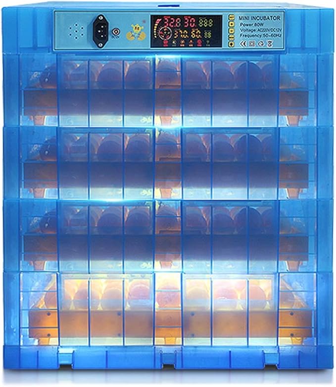 Large Egg Incubator 256 Eggs Automatic Turning Poultry Hatcher Digital Temperature Humidity Control Panel for Farm Family Use by Unknown