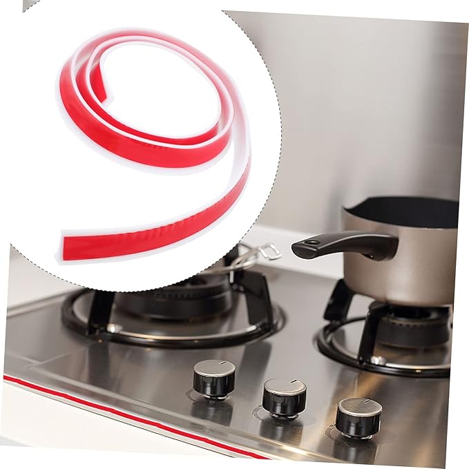 Housoutil 2pcs Self-adhesive Strip for Bathroom Kitchen Weather Stripping to Prevent Water Leakage Easy Installation for behind Sink Flooring Use - Image 2
