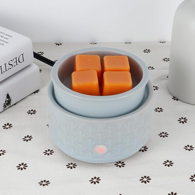 kobodon Ceramic Wax Melt Warmer - 3-in-1Electric Wax Warmer-Fragrance Candle Burner for Scented Wax Tarts and Essential Oils - Wax Melts as Gifts for Moms Grandma Women Girls（Blue） - Image 4