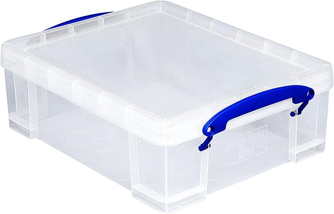 Really Useful Box Stackable 8.1 Liter Plastic Storage Container Bin with Snap Lid & Built-In Clip Lock Handles for Home & Office Organization (5 Pack) - Image 6