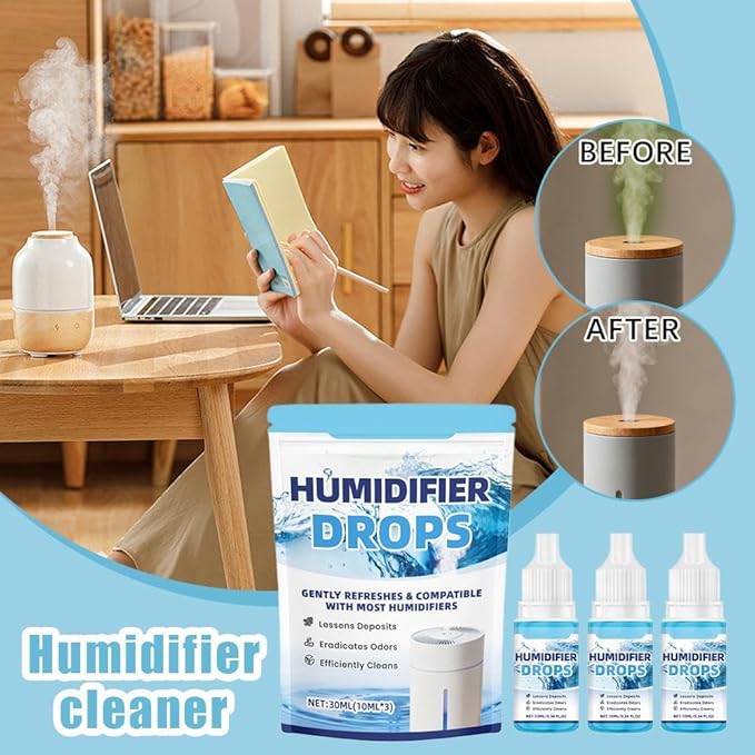 3 Pcs Humidifier Cleaner Drops – Water Treatment for Mineral Buildup & Removal, 30ml Bottles Ethanol-Based Solution for Ultrasonic & Cool Mist Humidifiers, Easy Maintenance & Fresh Air - Image 3