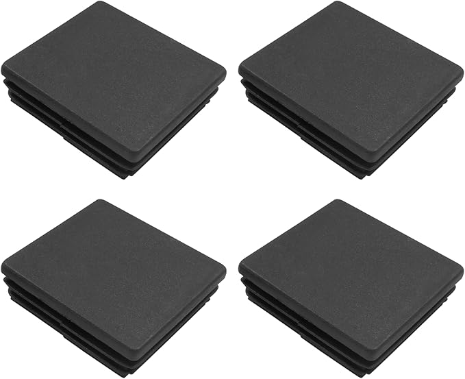 4 Pack 2-3/8" Square Plastic Plugs, Black Tubing End Caps Plugs Insert for Square Tube and Furniture Legs - Image 5