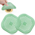 Hair Drain Catcher,Square Drain Cover for Shower Silicone Hair Stopper with Suction Cup,Easy to Install Suit for Bathroom,Bathtub,Kitchen 2 Pack (Green) by Bovinde