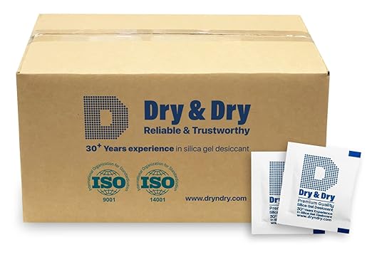 Dry & Dry 3 Gram [5000 Packets] Silica Gel Packets Silica Gel Desiccants, Silica Gel Packs - Rechargeable (Food Safe) Silica Gel Packets, Silica Packets by DryDry