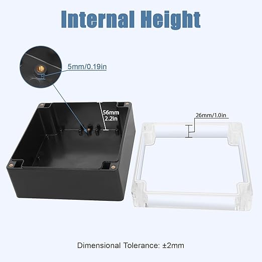 LeMotech Electrical Box Clear Cover Project Box IP65 Waterproof Junction Box ABS Plastic Case Universal Enclosure for Electronics, Black 6.1"x 6.1"x 3.4"(160x160x90mm)(Pack of 1) - Image 3