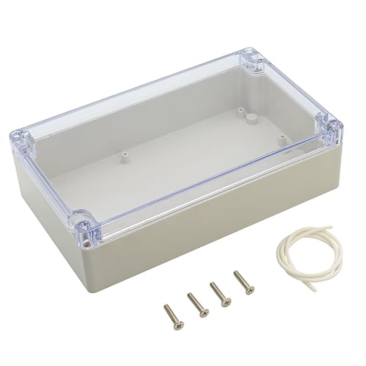 LeMotech ABS Plastic Junction Box Dustproof Waterproof IP65 Electrical Enclosure Box Universal Project Enclosure Grey with PC Transparent Clear Cover 8 x 4.7 x 2.2 inch（200 x120 x56 mm） by LeMotech