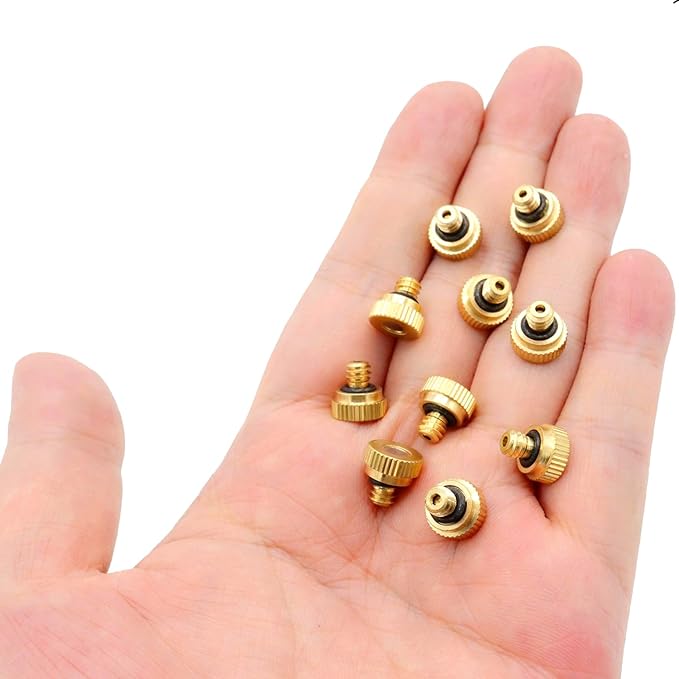 10Pcs Brass Misting Nozzle - 0.008" Orifice (0.2mm) Dia 10/24 UNC Replacement Heads for Outdoor Cooling System (0.2mm) - Image 4