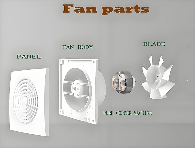 6 Inch Exhaust Fan Bathroom Exhaust Fan Damper ABS Waterproof Ventilation Fan for Kitchen Garage Bedroom Home Office Ceiling window & Wall Mount White - Image 7