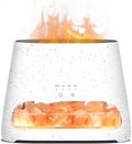 SALKING 2-in-1 Himalayan Salt Lamp & Ultrasonic Essential Oil Diffuser, Aromatherapy Diffuser Cool Mist Humidifier, Salt Therapy Lamp, 100% Pure Himalayan Salt, Ambient Glow, 150ml (Off-White) by SALKING