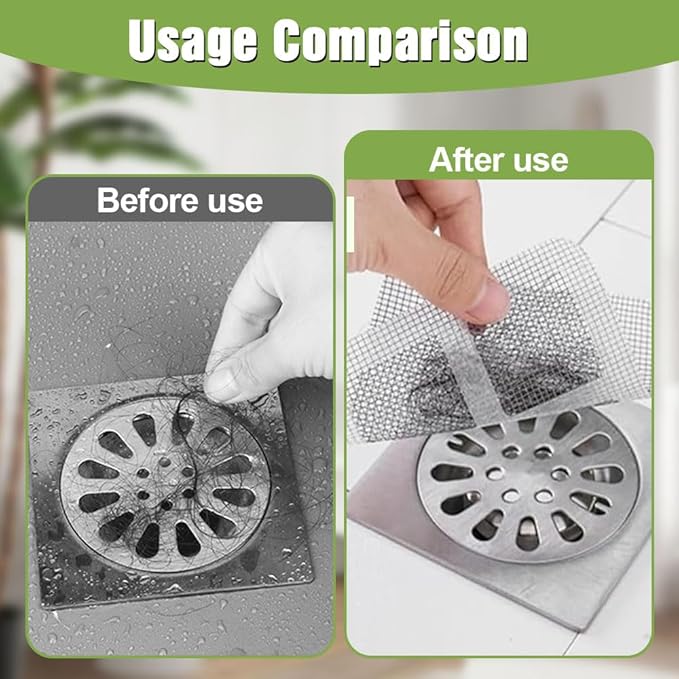 Disposable Shower Drain Hair Catcher, Hair Catcher Bathroom Drain Protector, Disposable Hair Drain Stickers for Shower Kitchen Bathroom Tub (50PCS) - Image 2