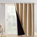 NICETOWN Privacy Door Curtain, Sound Reducing Winter Insulated Thermal 100% Blackout Curtains, Slider Panel with Black Lining, Full Light Blocking Patio Door Drapery (1 PC, 62" x 84", Biscotti Beige) by NICETOWN