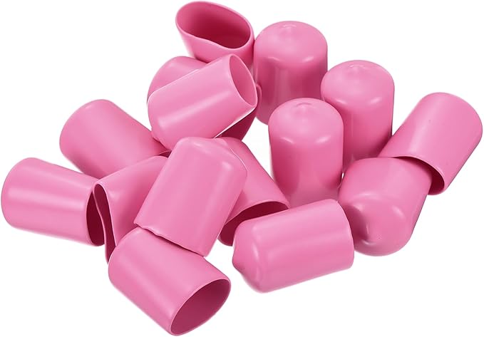 uxcell 20pcs Rubber End Caps 18mm ID Vinyl PVC Round Tube Bolt Cap Cover Screw Thread Protectors Pink - Image 4