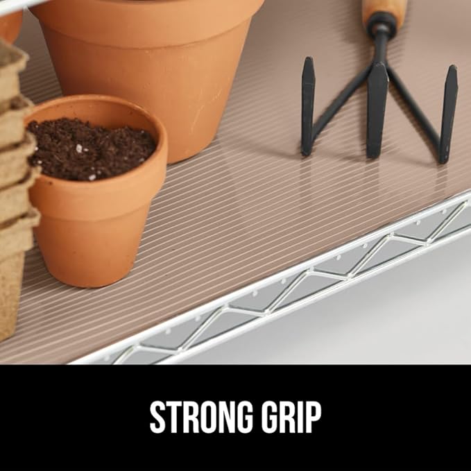 GORILLA GRIP DuraGuard Shelf Liner, Non-Adhesive Cabinet Liners for Kitchen Drawers, Shelves, Refrigerator, Pantry Storage, Bathroom Closet, Durable Waterproof BPA Free Ribbed Plastic, 20x10 Beige - Image 3