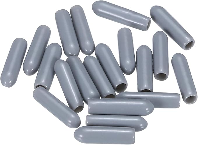 uxcell 20pcs Rubber End Caps 3mm(1/8") ID Vinyl PVC Round Tube Bolt Cap Cover Screw Thread Protectors Grey - Image 4