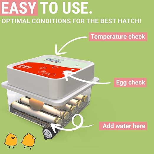 OBI-12 Incubator for Hatching Eggs – 36 Eggs, Easy to Use, Stable Temperature & Humidity Control with Eggloo Insulation - Orange - Image 3