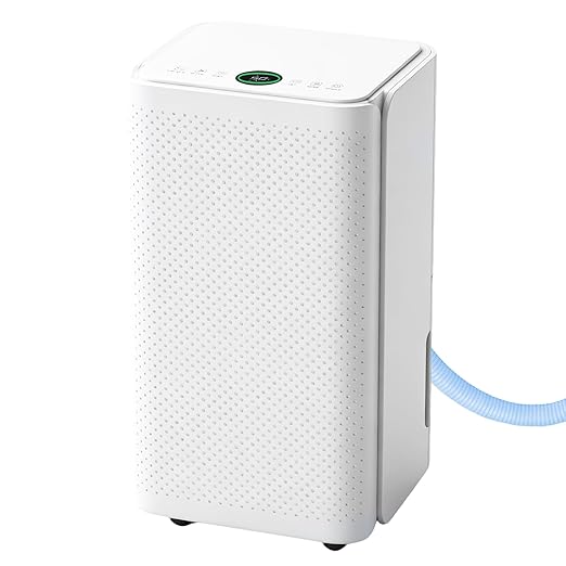 NEWBULIG 30Pints Dehumidifier with Drain Hose, 2,000 Sq.Ft Dehumidifier for Basement, 0.53 Gallon Tank, Low 38dB, Smart Humidity Ring, Ideal Whole House Humidity Remover for Home, Bedroom & Bathroom by NEWBULIG