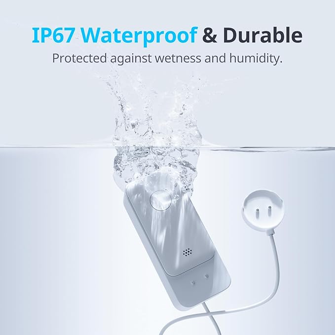 SwitchBot WiFi Water Leak Detector, Smart Water Sensor with 100dB Adjustable Alarm&App Alerts, IP67 Waterproof, Detector for Home with 3.28ft Sensing Cable, No Hub Required (Support 2.4G) (3, White) - Image 8