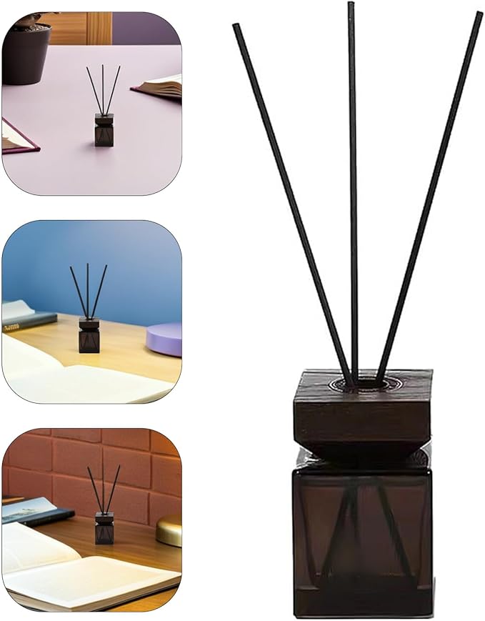 1set Empty Diffuser Bottle Wooden Lid Rattan Fragrance Oil Bottle for Home Office Spa and Bathroom Decor - Image 8