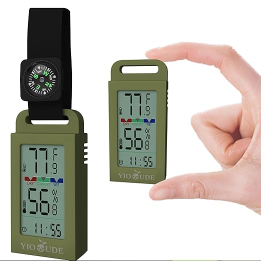 Indoor Outdoor Portable Thermometer Hygrometer with Accurate Temp & Humidity Detection Alarm Compass Crucial for a Comfortable Living Space, Camping, Workshop. Get it Now for a Controlled Environment by Unknown