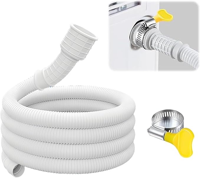 Portable Dehumidifier Drain Hose with Cuttable Rubber Adapter and Clamp,Flexible Universal AC and Dehumidifier Replacement Hose Kit (16.5FT) by Unknown