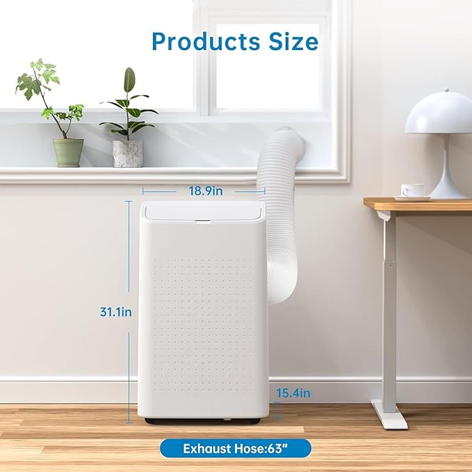 Portable Air Conditioner 14000 BTU for 750 Sq Ft 3-In-1 AC Unit with Cooling/Dehumidifier/Fan Modes, Remote, 24H Timer & Installation Kit for Home/Office/Dorm - Image 2