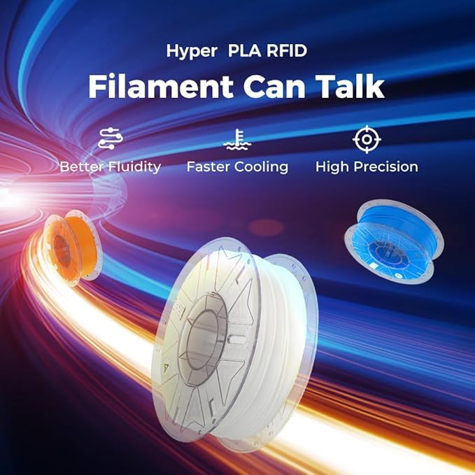 2025 Official RFID Creality Hyper PLA RFID Filament 1.75mm for K2 Plus Combo, High Speed 30-600mm/s 3D Printer Filament, 1kg(2.2lbs)/Spool Hyper PLA RFID Support CFS, for Most 3D Printers Red - Image 5