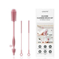 Silicone Cleaning Brush Kit,Water Bottle and Straw Cleaner Brush Set for Tumbler,Baby Bottle,Breast Pump Part,Nipple,Sippy Cup,Glass,Dishwasher Safe,BPA Free,3 Pcs by Leucite
