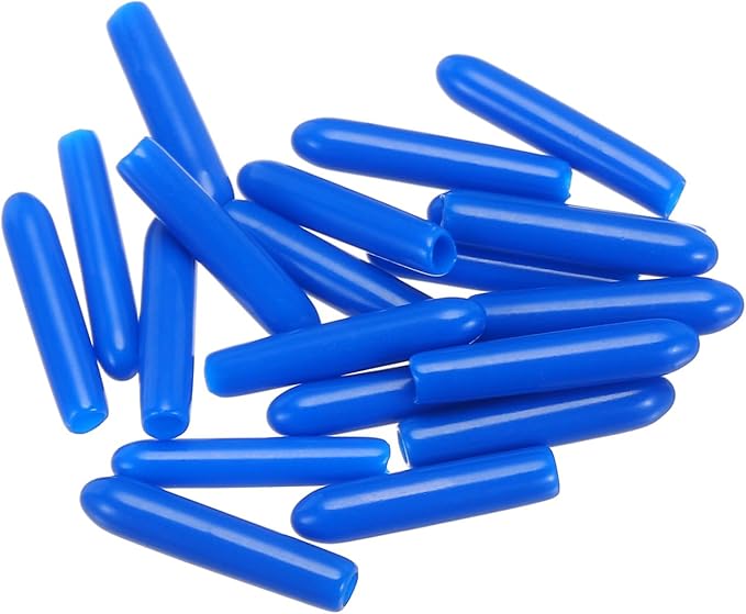 uxcell 20pcs Rubber End Caps 2mm(1/16") ID Vinyl PVC Round Tube Bolt Cap Cover Screw Thread Protectors,Blue - Image 4