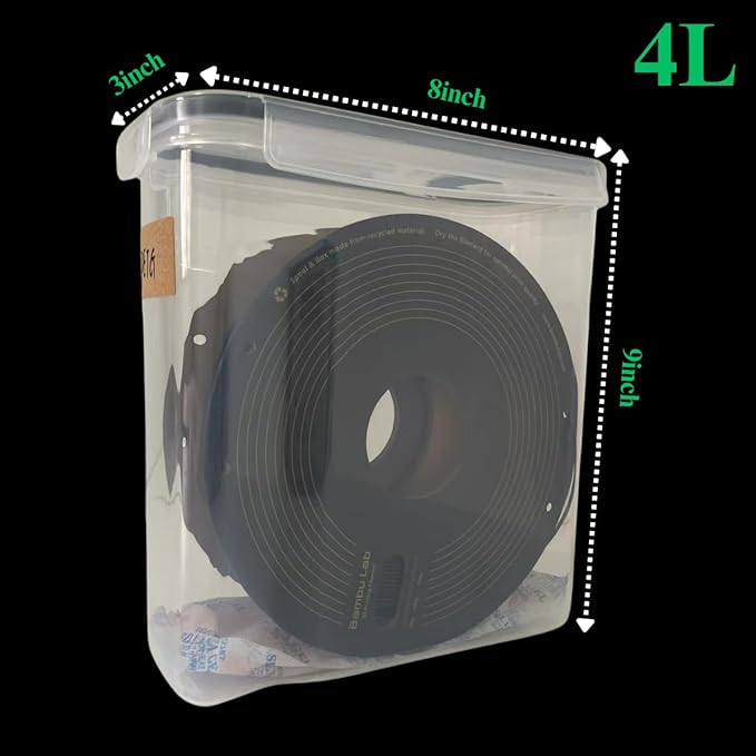Filament Dry Box 3D Print Filament Dryer - 4 Pack Filaments Container for 3D Printing Filaments Sealing and Protection - Portable Filament Storage with Desiccant&Label,Water-Proof and Dust-Proof 4.0L - Image 2