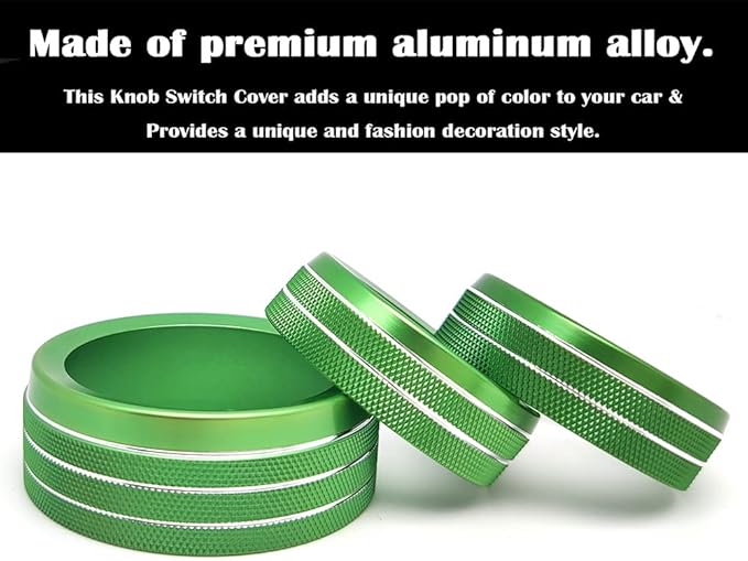 Auprite Climate Control Knob Covers for Challenger Accessories 2015-2023 2024, for Dodge Charger 2015-2023 2024, for Dodge Chrysler 300/300s 2015-2024,3Pcs Kit (Green) - Image 5