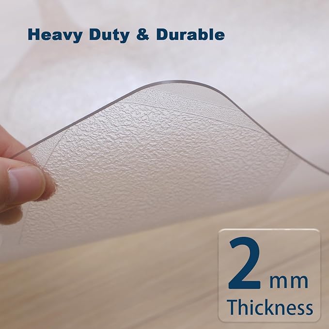 Clear Pebble Patterned Refrigerator Mat, 2mm PVC Anti-Slip Floor Protector, Scratch & Moisture Resistant, Floor Protection for Under Refrigerator (36x36 inch) - Image 3