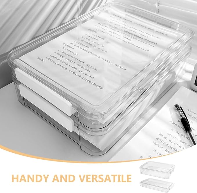 TEHAUX 2pcs Document Organizer Storage Box Lightweight File Holder for Office Travel Keep Files Dry Neat Includes Styles Pet Material - Image 6