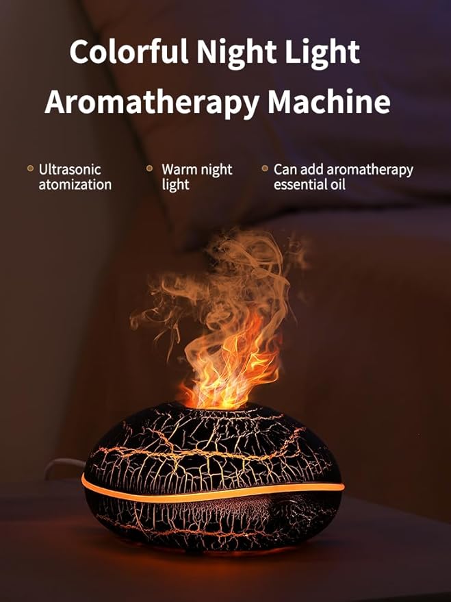 Essential Oil Diffusers Ultrasonic UFO Aromatherapy Diffuser, Ultrasonic Diffuser, Cool Mist Humidifier, 7 Colors LED Lights Changing for Home, Office, Spa 200ml (Crack) - Image 2