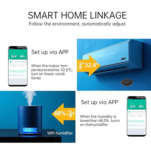 Smart Temperature Humidity Sensor, Tuya WiFi Hygrometer Indoor Monitor with App Alerts, Compatible with Alexa/Google Home, Real-Time Data & Scene Automation (2.4GHz Only) - Image 3