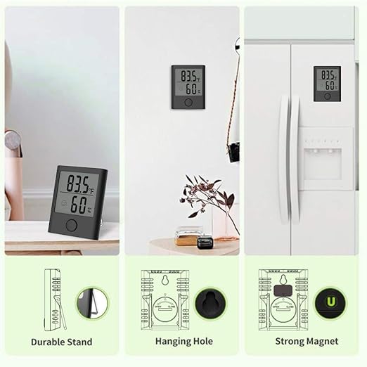 BALDR Digital Hygrometer Thermometer - Monitor Room Temperature & Humidity with Thermometer and Hygrometer, Humidity Sensor & Indoor Thermometer for Home, Office & Greenhouse, Humidity Meter, Black - Image 7