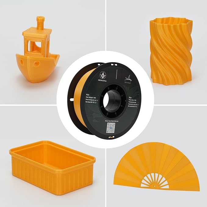 PLA 3D Printer Filament, Dimensional Accuracy +/- 0.02 mm, 1 kg Spool(2.2lbs), 1.75 mm，Orange - Image 2