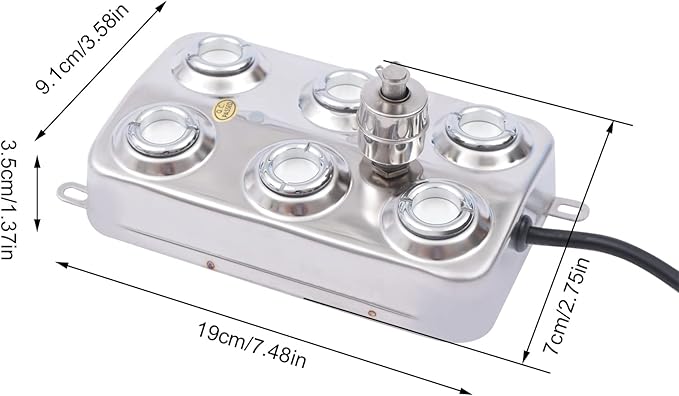 YIYIBYUS Ultrasonic Mist Maker 6 Head Mister Foggers Rockery Pool Water Landscape Atomizing Board Fog Machine Water Fountain Pond Aquarium Square Atomizer Air Humidifier - Image 3