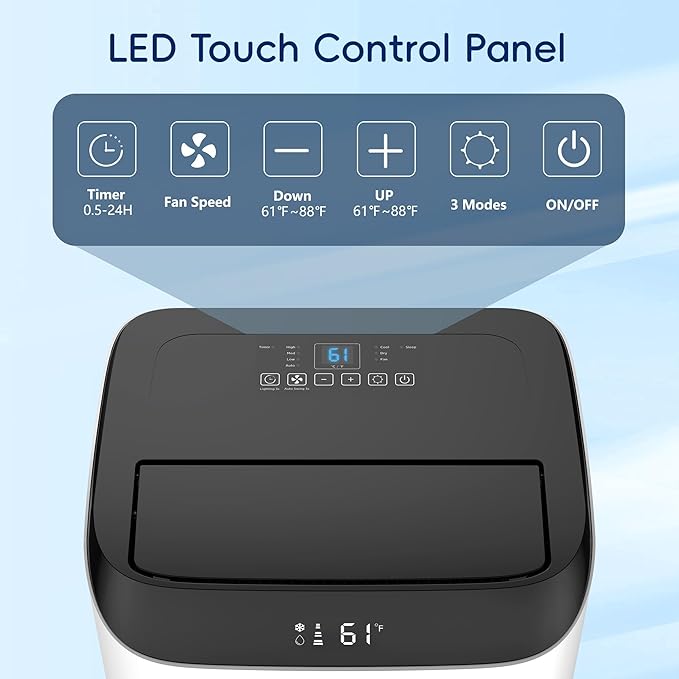 14000 BTU Portable Air Conditioners,Cooling,Fan,Dehumidification,Sleep Mode for Large Rooms up to 700 Sq.Ft,AC Unit with Remote Control,24H Timer,Installation Kits Included - Image 4