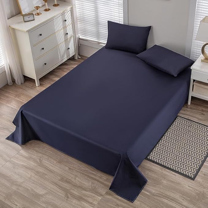 WenBags Lightweight Waterproof Flat Sheet 90 * 98 Inches King Size - Mattress Protector for Bed & Couch, Pet Hair Resistant Cover Ideal for Dogs & Cats, Perfect for Hotels & Hospitals (Navy Blue) - Image 3