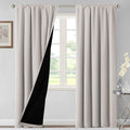 H.VERSAILTEX 100% Blackout Curtains for Bedroom Thermal Insulated Curtains & Drapes Blackout Curtains 84 Inches Long Rod Pocket Curtains for Living Room with Black Liner 2 Panels Set, Pumice Stone by HVERSAILTEX