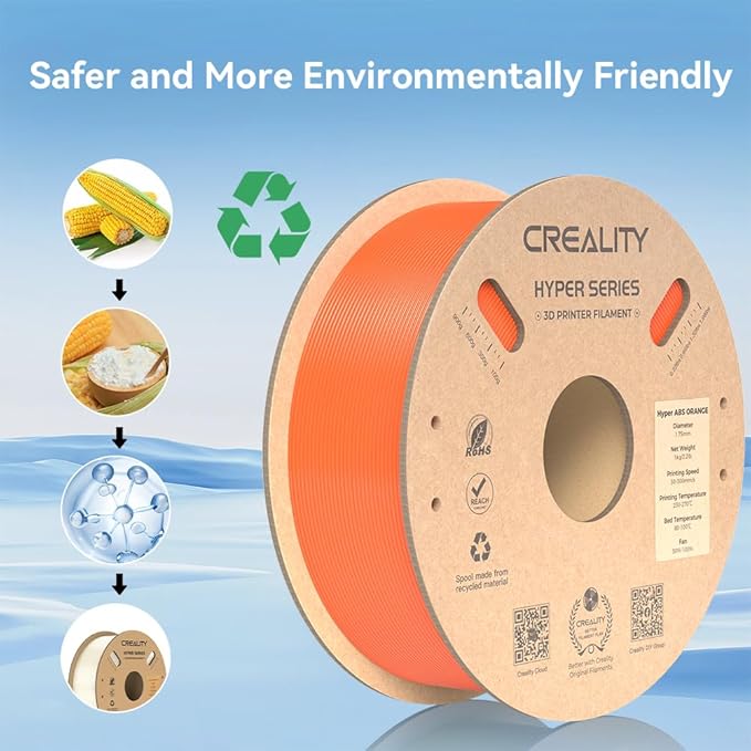 Creality Hyper ABS Filament 1.75mm, 3D Printer Filament ABS for High Temperature Resistance, 1kg(2.2lb)/Spool, Dimensional Accuracy ± 0.05 mm, Fits for Most 3D Printers - Image 2