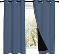 NICETOWN Stone Blue 100% Blackout Curtains 2 Panels Set Burg, Thermal Insulated Full Blackout 2-Layer Lined Drapes, Energy Efficiency Window Draperies for Boy's Room (42-inch W by 54-inch L) by NICETOWN