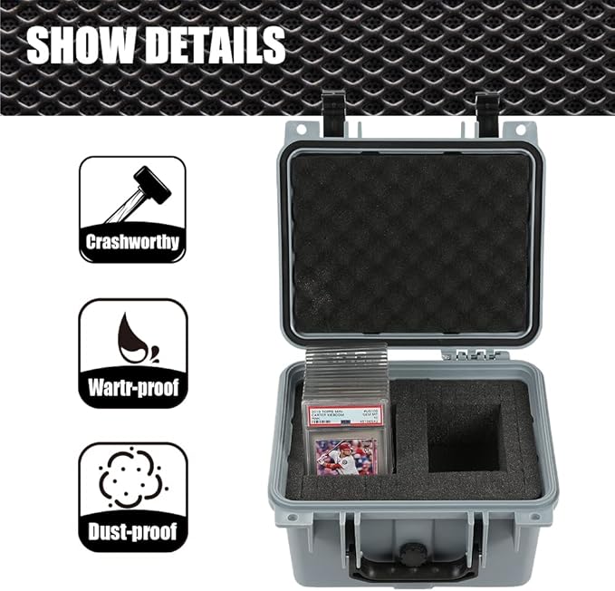 G-PLUS Graded Card Storage Box Compatible with BGS PSA SGC FGS Weatherproof Graded Sports Trading Cards(Small, Gray) - Image 3