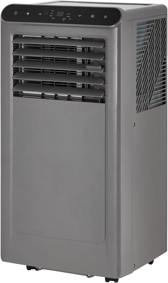 10,000 BTU Portable Air Conditioner with LED Display, 3-in-1 Portable AC Unit with Dehumidifier & Fan for Rooms Up to 450 Sq.Ft, Remote Control, 24h Timer, Easy Install for Bedroom & Home Office by HOME