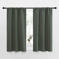 NICETOWN Bedroom Curtains Blackout Draperies - All Season Thermal Insulated Solid Rod Pocket Top Blackout Curtains/Drapes for Kid's Room (Dark Mallard, 1 Pair, 34 x 45 Inch) by NICETOWN