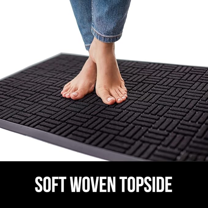 GORILLA GRIP 100% Waterproof All-Season WeatherMax Doormat US Designed Natural Rubber, Stain and Fade Resistant, Low Profile Indoor Outdoor Door Mats, Easy Clean Patio Mat, 17x29, Midnight Maze - Image 8