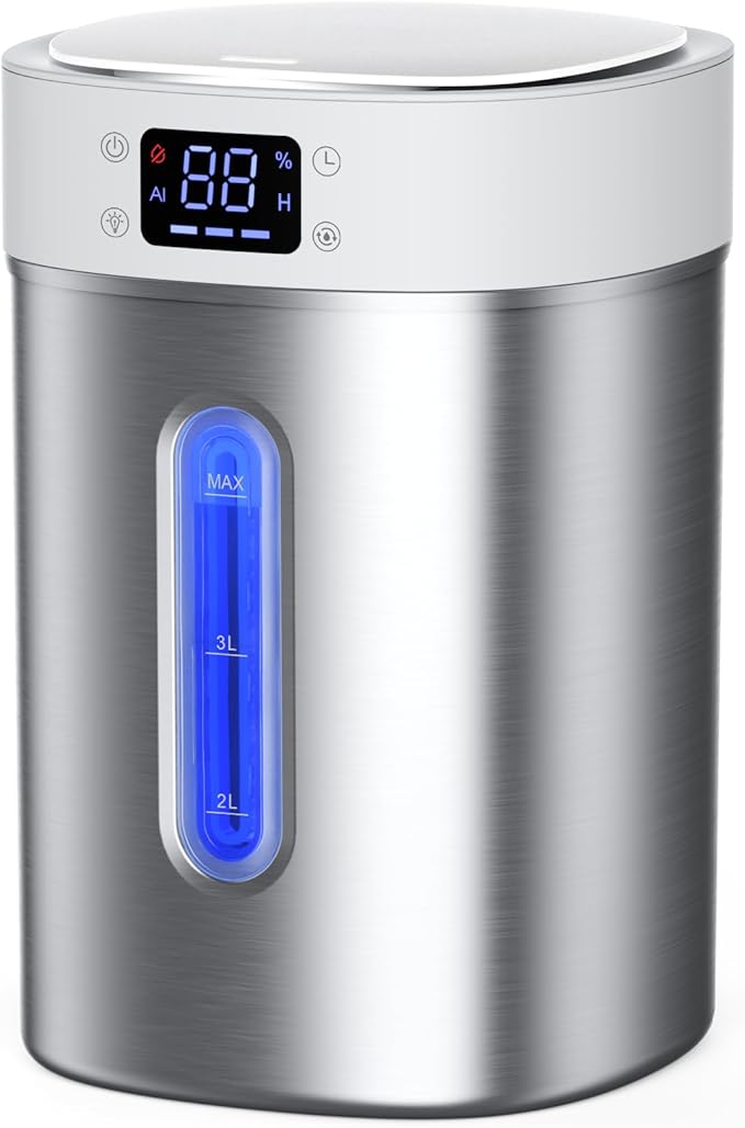 Humidifiers for Bedroom Large Room Baby, 4L Ultrasonic Cool Mist Humidifier, 304 Stainless Steel humidifiers, Auto Humidity Control, Humidity Display, Night Light, Quiet,Timer,Aromatherapy by Admettre