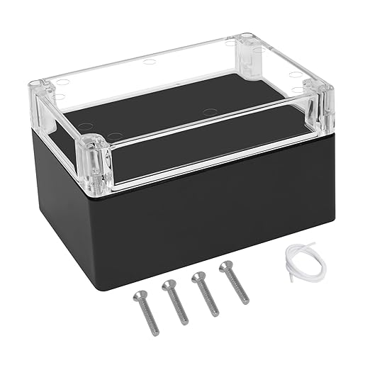 LeMotech Electrical Box Clear Cover Project Box IP65 Waterproof Junction Box ABS Plastic Case Universal Enclosure for Electronics, Black 6.2"x 4.2"x 3.5"(160x110x90mm)(Pack of 1) by LeMotech